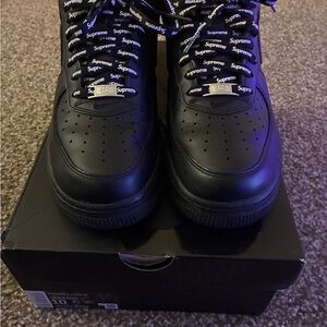 Supreme Black Logo Sneakers for Men